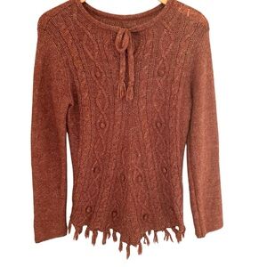 Prana Shelby Poncho Sweater Wool Blend Terracotta Size Medium